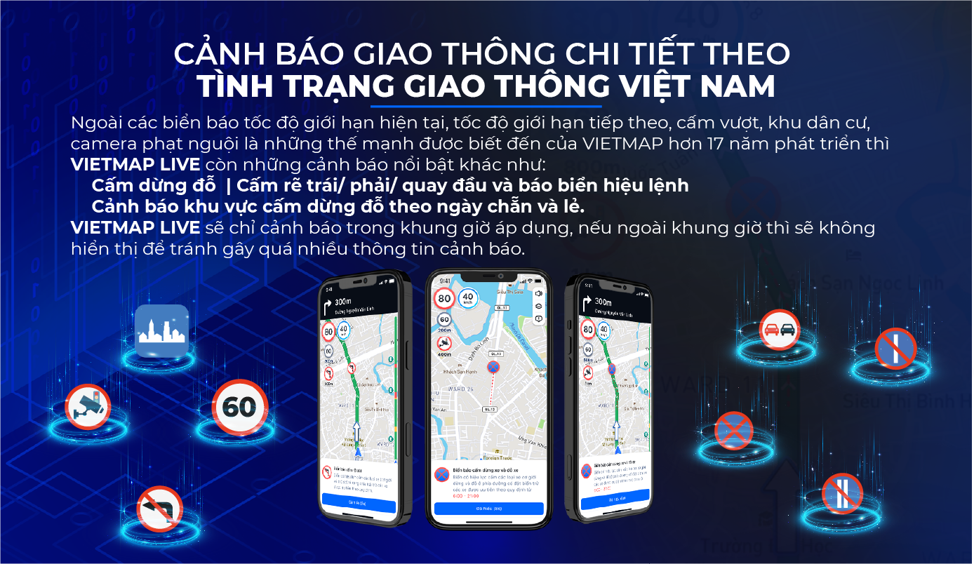 Vietmap Live - Cảnh báo chi tiết các thông tin giao thông