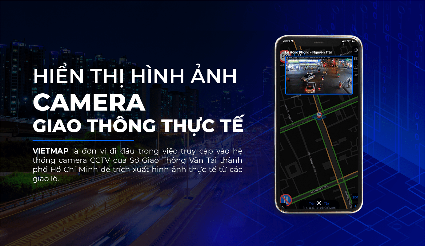 HIện thị thình ảnh camera giao thông thực tế