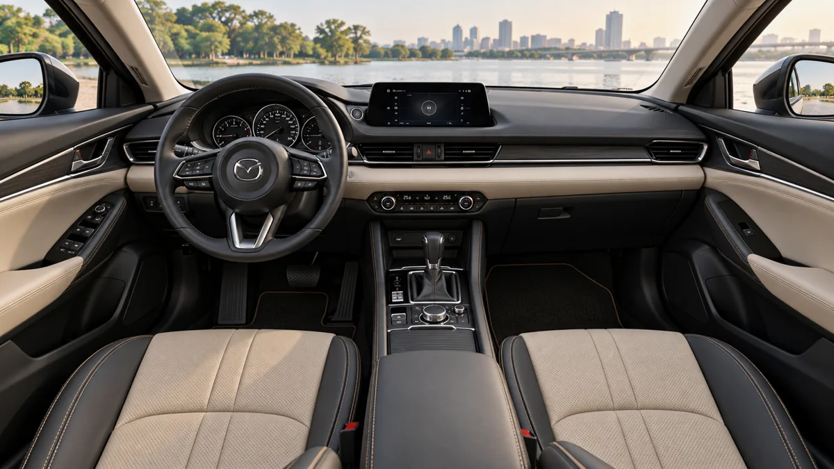Gợi ý lớp bọc ghế Mazda đen và be