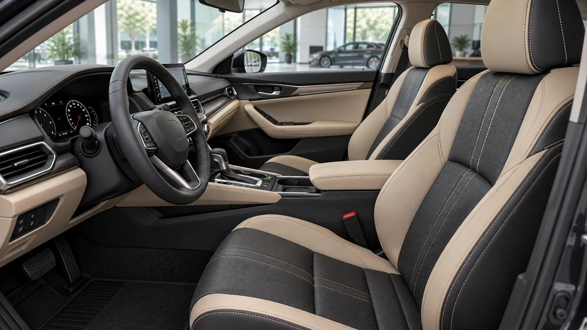 Gợi ý thiết kế lớp bọc ghế Honda đen và be