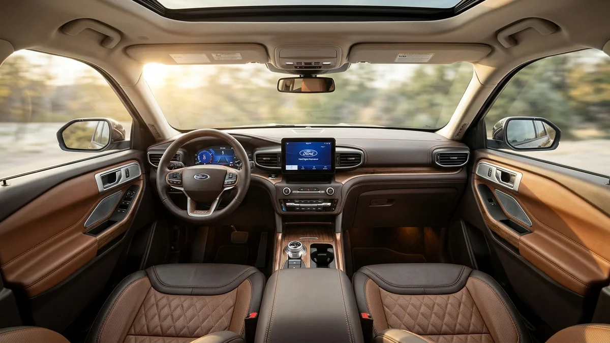 May đo nội thất da Nappa bò Ý cao cấp xe Ford Explorer nhập Mỹ tại xưởng MORCAR Hà Nội