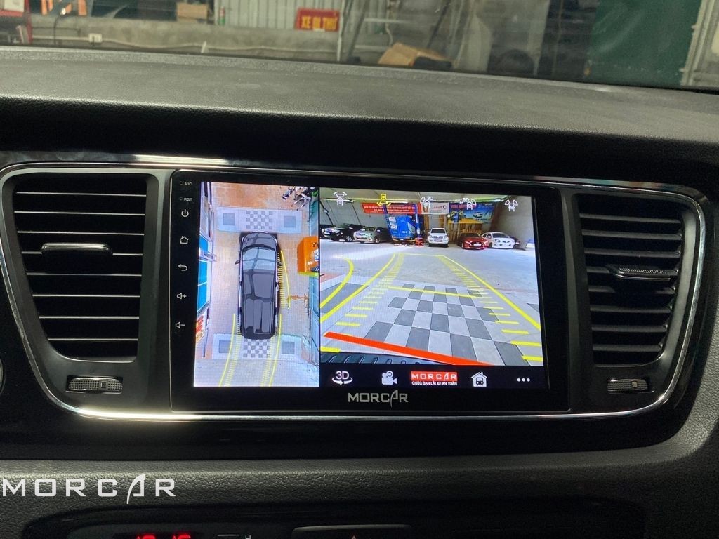Màn hình liền camera 360 cho Kia Sedona. Màn hình chính hãng Morcar