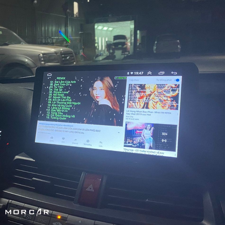 Màn hình android Accord giải trí trên Youtube