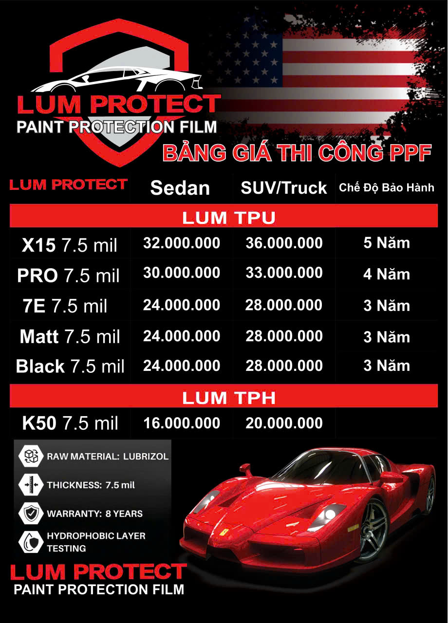 Bảng giá dán phim PPF Xpro bảo vệ sơn xe ô tô tại Morcar