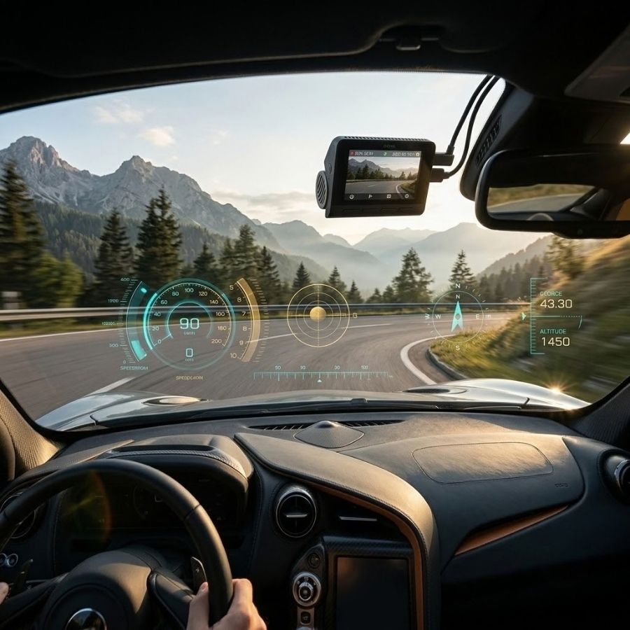 Hiệu ứng đồ họa hành trình công nghệ RS phong cách đua xe trên camera hành trình 70mai A810